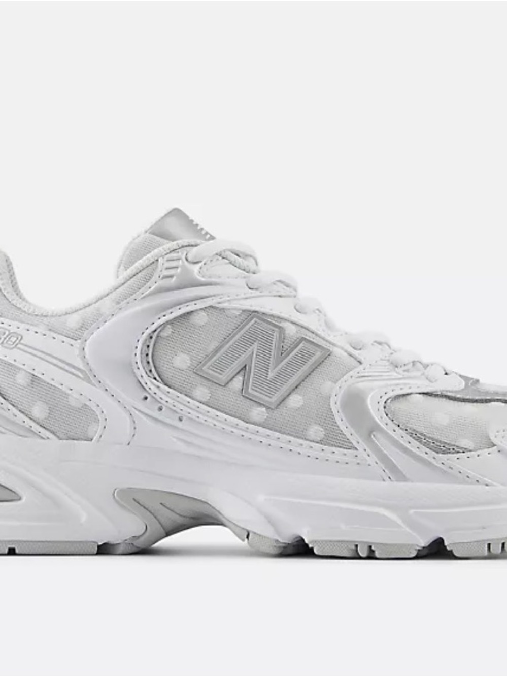 New Balance Women’s White and Light Gray Athletic Sneakers